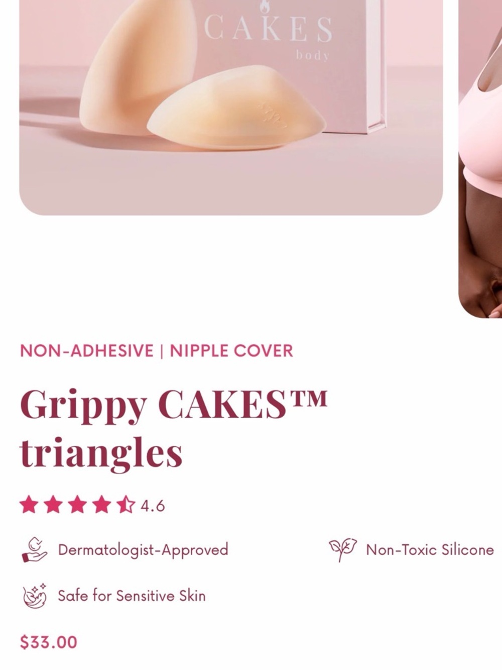 Grippy CAKES™ Bra - Honey Support - Picture 2 of 3